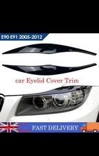 For BMW E90 E91 Eyebrows Headlight Eyelid Cover Trim Gloss Black 3 Series 05-12
