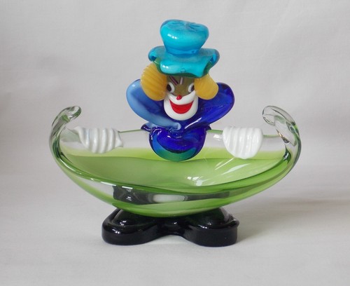 Murano art glass clown - glass,