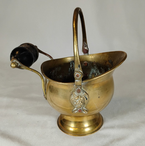 Vintage brass coal bucket - vintage,