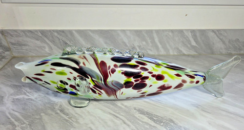 Vintage murano glass fish - glass,