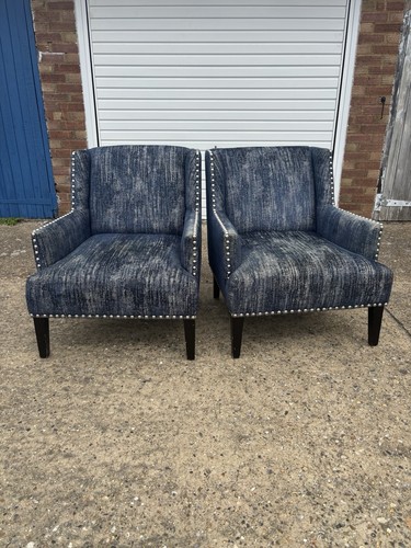 Pair blue accent armchairs - pair,