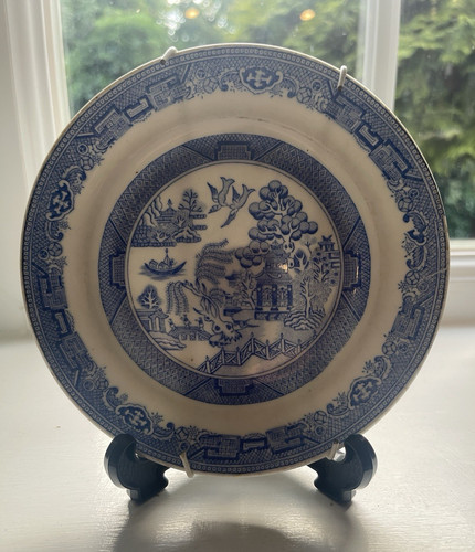 Unmarked willow pattern blue - blue, &