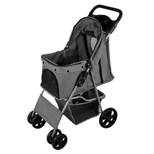 Pet stroller pushchair grey - pushchair,