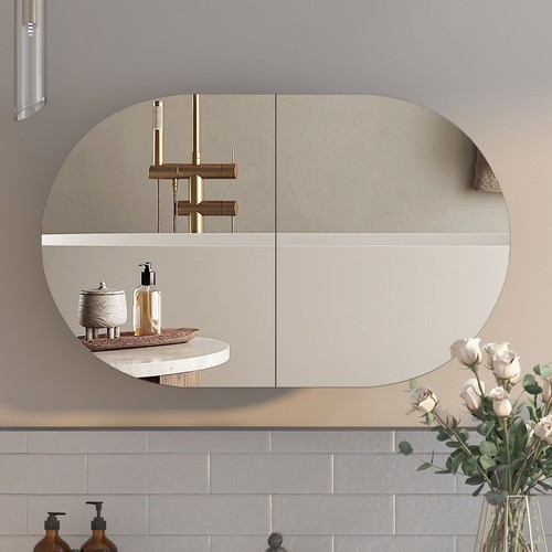 Oval medicine cabinet with - medicine,