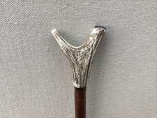 Red Deer Antler Walking Hazel Thumb Stick  No.8