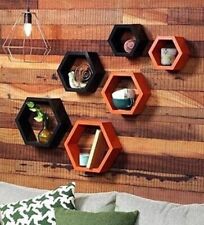 Wood Intersecting Wall Shelves/Book Decoration Shelf Rack  Set of 6 MD  Shelves