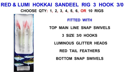 Red luminous hokkai sandeel - luminous,