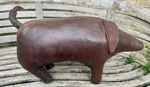 1960s leather pig - leather, stool