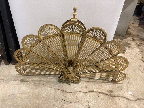 Vintage brass peacock fire - vintage,