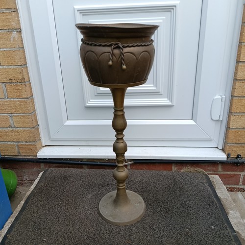 Large vintage brass jardiniere - vintage,