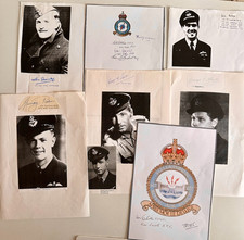 WW2 RAF SEVEN SHEETS INC PHOTO IMAGES + TWO MULTI SIGNED 617 SQUADRON & OTHERS.