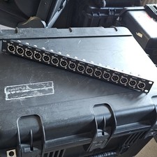 16 Channel XLR Patchbay, 1U Rack Panel  w/ Neutrik  Connectors