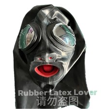 Fitted Latex Hood Mask Glass