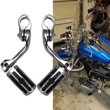 Chrome Motorcycle Highway Foot Pegs + Mounts For Harley Heritage Softail Classic