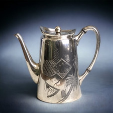 Antique Aesthetic Movement Silver Plated Coffee Pot 1882 Atr Christopher Dresser