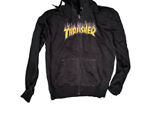 Thrasher Flame Logo Zip-Up Hoodie – Size L – Black