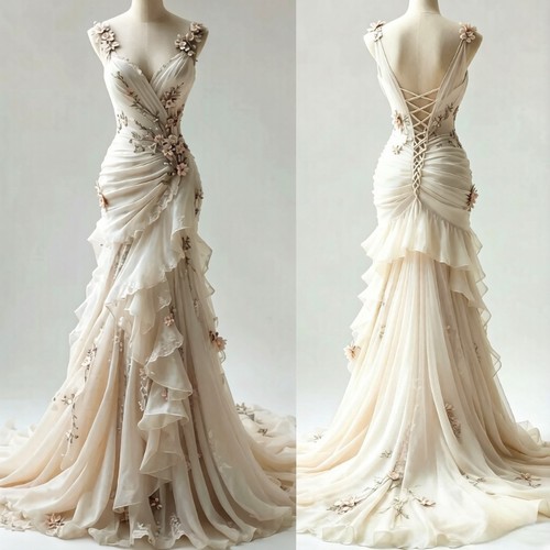 Elegant fishtail wedding dress - elegant,
