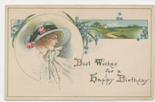 A/S ELLIOTT - HAPPY BIRTHDAY WISHES - WOMAN- postcard