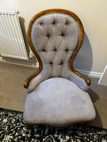 Grey upholstered victorian - grey,
