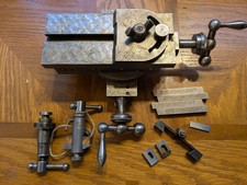 watchmaker's lathe compound cross slide with stop and bits
