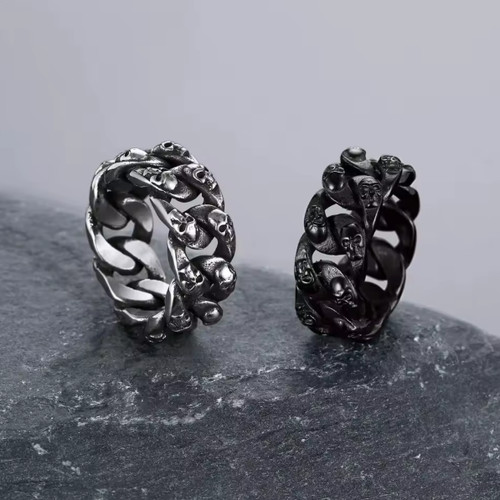 Stainless steel skull chain - stainless,