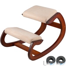 Ergonomic Kneeling Chair Velvet Office Chairs Home Rocking Posture Stool Wood