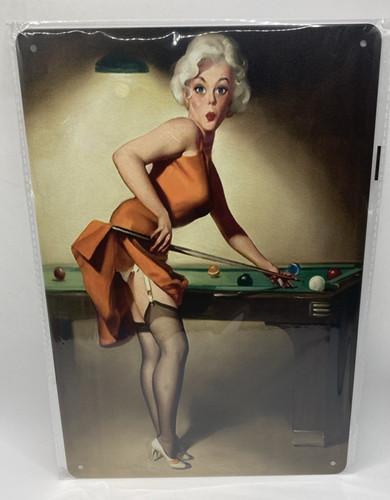 Sexy pin billiards tin - billiards, sign