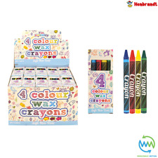 4 Pack COLOUR CRAYONS Wax NON TOXIC Colouring KIDS Party Bag FAVOURS Children