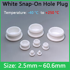 White Snap-On Hole Plug Silicone Rubber Blanking Seal Bung Pipe Tube 2.5-60.6mm