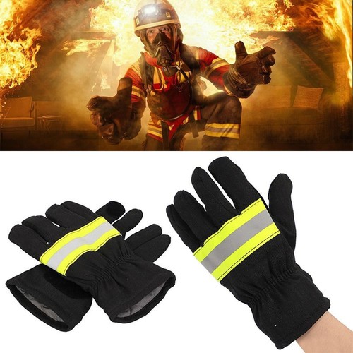Black fireman gloves - fireman,