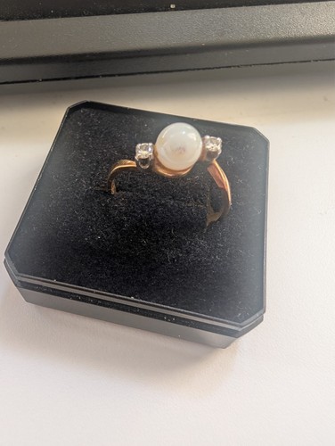 Vintage pearl ring 14k gold - ring,