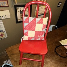 Red Wooden Dining Chair with