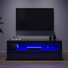 White/Black High Gloss TV Unit Cabinet Stand with LED RGB Lights Drawers 120cm