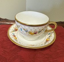 Antique Clifton China Oxford Wildblood, Heath & Sons Floral Tea Cup with Saucer