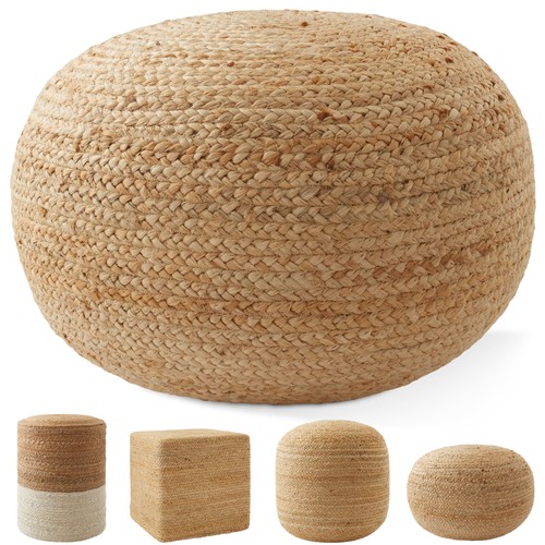 Hand braided jute - hand-braided, pouf