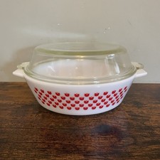 Vintage JAJ Casserole Dish Red