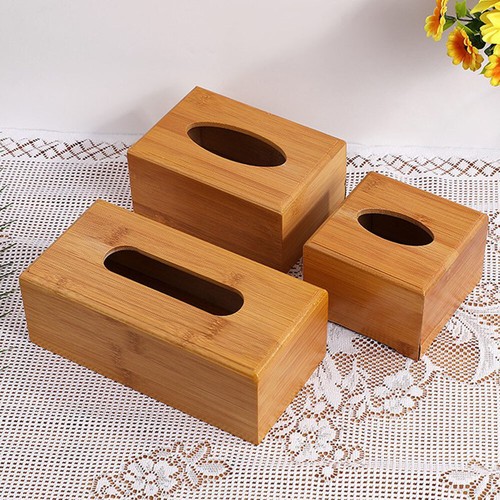 Bamboo wooden tissue hanky box - tissue,