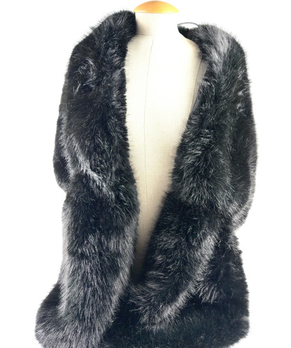 Black faux fur shrug - fur, size
