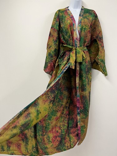 Silk kimono gown - kimono,