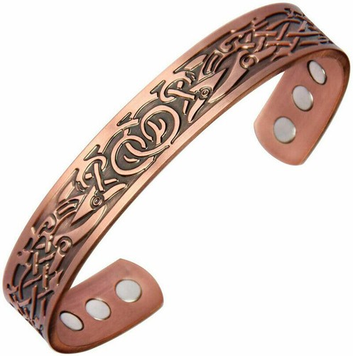 Mens copper bangle magnetic - mens,