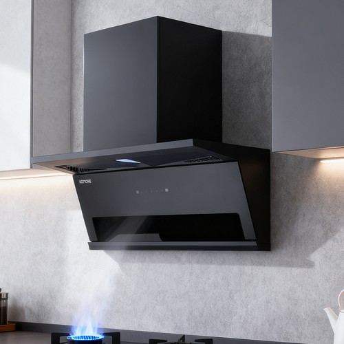 Black kitchen range hood - black,