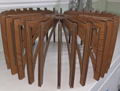 Pair large ufo sunburst wooden - pair,