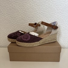 Ladies Closed Toe Wedge Shoes White Stuff Dark Purple UK 6 Holiday Wedding NEW