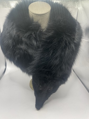 Vintage black fox fur - vintage, collar