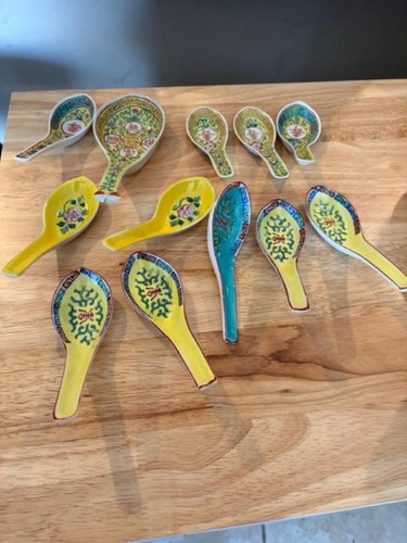 Chinese famille rose spoon lot - chinese,