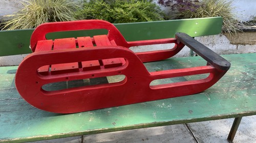 Red vintage wooden - snow, sledge