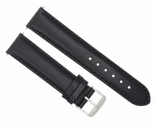 22MM SMOOTH LEATHER WATCH STRAP BAND FOR TISSOT QUADRATO CHRONOGRAPH BLACK