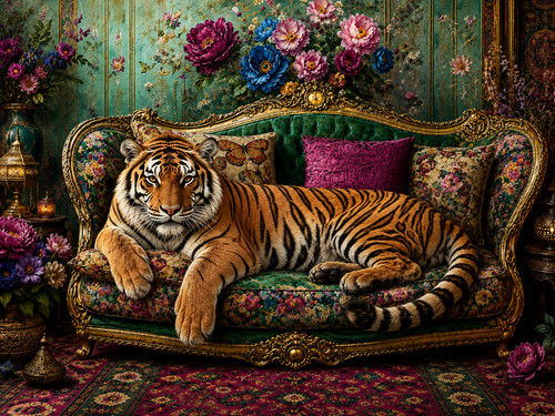 Landscape boho tiger - landscape,, x