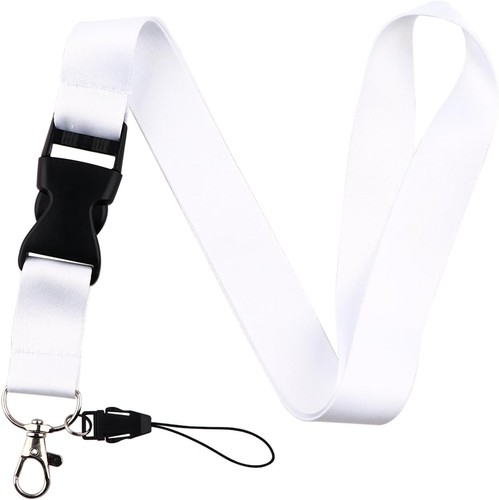 White neck lanyard for keys - neck,