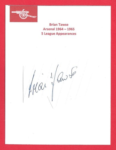 Brian tawse arsenal 1964 - tawse,